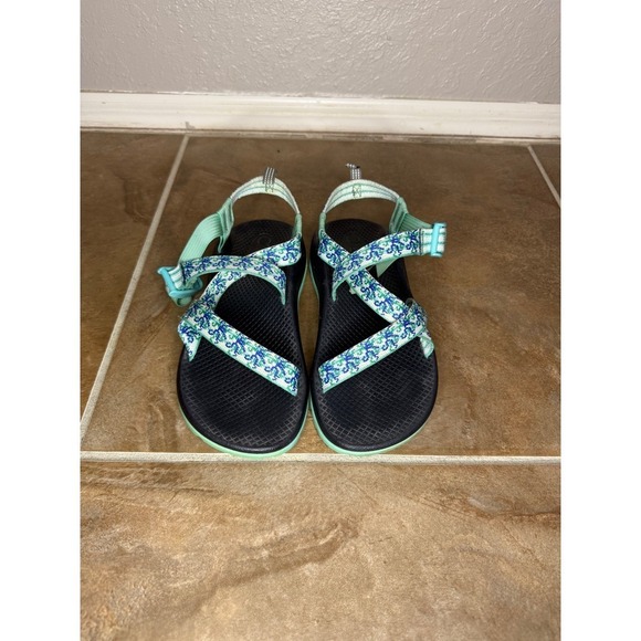 Chaco Shoes - Chaco Sandals Women's Strappy Sport Active Aqua Blue Patterned Footwear